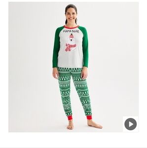 Holiday " Mama Bear" Pajama Top & Jogger Set